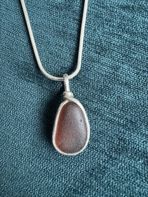 Collar de plata de ley de cristal marino con certificado de autenticidad Foto 1 de 4