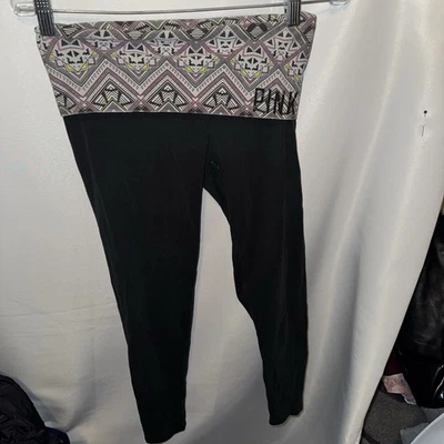 Victoria’s Secret PINK Aztec Southwestern Print Foldover Capri Leggings small - Image 1 of 4
