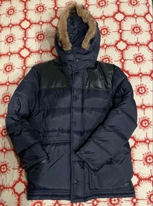 COACH Men's Down Jacket S 70% down Fabric Wool Hood Used - Picture 1 of 2