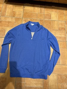 Maglione Peter Millar 1/4 zip cashmere manica lunga blu uomo grande - Foto 1 di 7