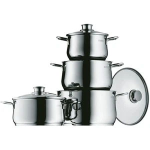 WMF Diadem Plus Juego de Ollas, 4 Piezas con Tapa de Cristal, Cromargan, Acero Inoxidable - Imagen 1 de 8