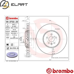 2x BRAKE DISC 09.D722.23 FOR LAND ROVER RANGE/VELAR 204DTY 2.0L PT204 2.0L 4cyl - Picture 1 of 6