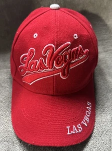 Las Vegas Baseball Cap Mens Red One Size Adjustable Curved Brim Embroidered Logo - Picture 1 of 3