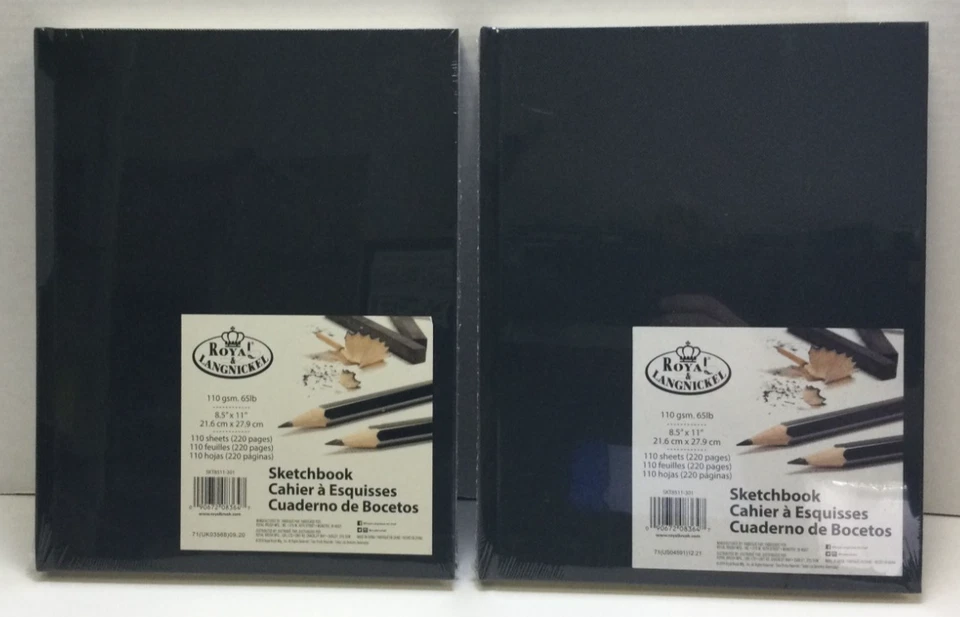 Royal & Langnickel Black A4 Artist Sketchbook 220 Pages (21.6cm x 27.9cm) - Image 1 of 1
