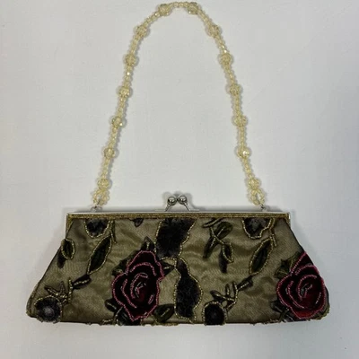 Bolso de noche floral vintage bordado con cuentas Foto 1 de 4