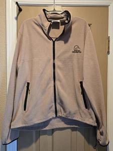 DUCKS UNLIMITED Jacket Mens Fleece Full Zip Shell Hunting Fishing Large Tan - Picture 1 of 10