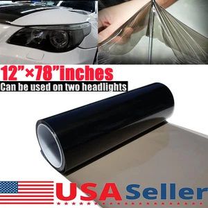 Gloss Dark Smoke Headlight Taillight Fog Light Tint Film Vinyl 12"X78" - Bild 1 von 10