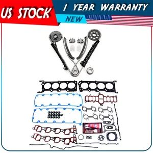 Engine Timing Chain Kit With Head Gasket Set Fits 97-99 Ford E-150 E-250 E-350 - Picture 1 of 19