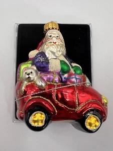 Target Christmas Ornament - Santa in red car with toys and packages - Picture 1 of 3
