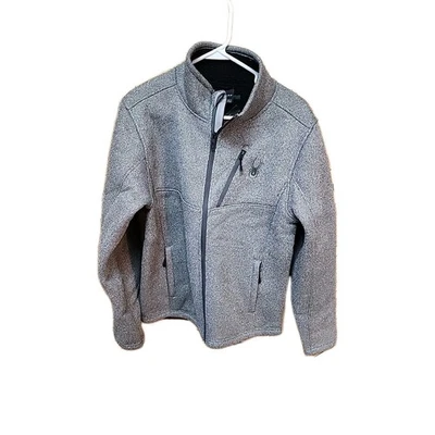 Spyder Full Zip Jacket Sherpa Lined Core Sweater Fleece Heather Grey Small NEW - Image 1 of 4