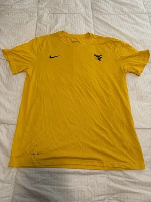 Nike Dri-Fit WVU Mountaineers T Shirt Yellow Size Large NCAA Football - Image 1 of 4