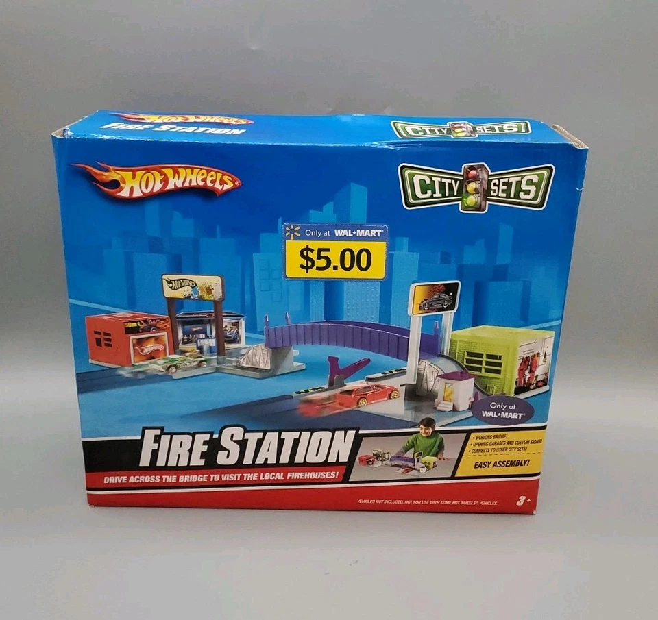Hot Wheels City Sets FIRE STATION Vehicle Playset Connecting Mattel Sealed Box - Image 1 of 4