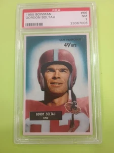 Bowman Football 1955 PSA 7 Gordon Soltau #66 - Imagen 1 de 2