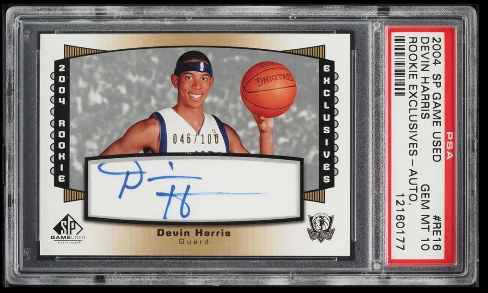 DEVIN HARRIS 2004-05 SP Jogo Usado Novato Autógrafos 046/100 PSA 10 Estado Perfeito - Imagem 1 de 2