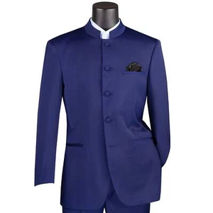 VINCI Men's 5-Button Classic-Fit Banded Collar Tuxedo - 36S-56L, 5 Colors - NEW - Picture 1 of 23