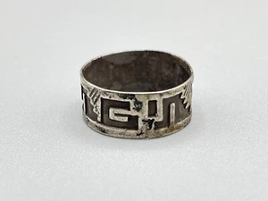 VINTAGE NATIVE AMERICAN HOPI 925 STERLING SILVER RING MEXICO 1g SZ 8.5 - Imagen 1 de 7