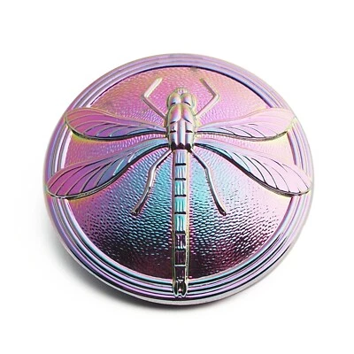 Large Czech AB vitrail dragonfly black glass button 41mm - Image 1 of 3