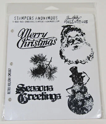 Estampillas de montaje adhesivo anónimas de Tim Holtz Stampers: vacaciones retro CMS067 Foto 1 de 4