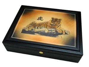 Caja de madera maciza roble 12 x 1/20 - 1 oz Lunar Gold III 2020 - 2031 - Imagen 1 de 3