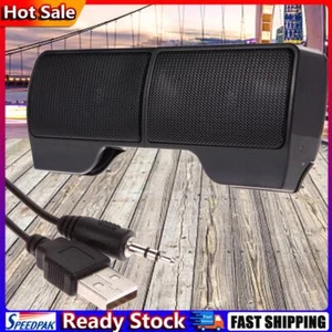 2 Mini-tragbare Computer USB Clip-on-Stereo-Lautsprecher 3,5 mm Buchse Soundbar - Bild 1 von 5
