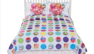SHOPKINS Twin Sheet Set NeW Microfiber Flat Sheet Fitted Sheet and 1 Pillowcase - Picture 1 of 3