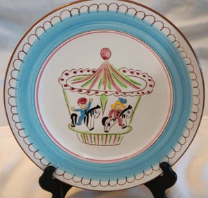 STANGL POTTERY BLUE CAROUSEL KIDDIEWARE PLATE 5019 1/4" - Picture 1 of 9