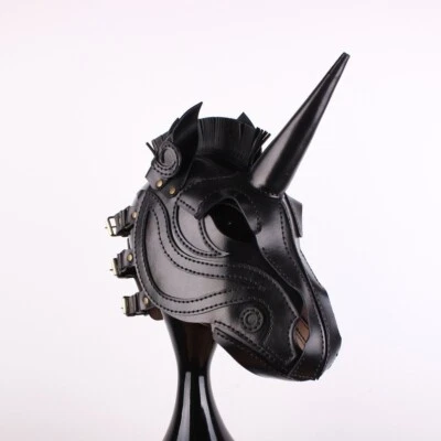 Horse  leather mask,  Pony Play Hood, Leather Horse Head Mask unicon pony mask - Image 1 of 4