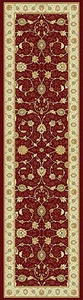 Rojo Oscuro Clásico Diseño Oriental Fácil Cuidado Duraderas Alta Calidad Alfombras Hall Corredor - Imagen 1 de 11