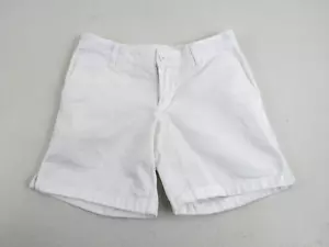 Lands' End Mid-Rise Girl's Size 8 White Cotton Chino Bermuda Shorts - Picture 1 of 9