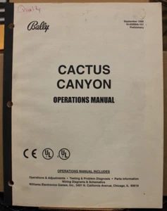 Cactus Canyon Pinball Manual - Bally - Picture 1 of 3