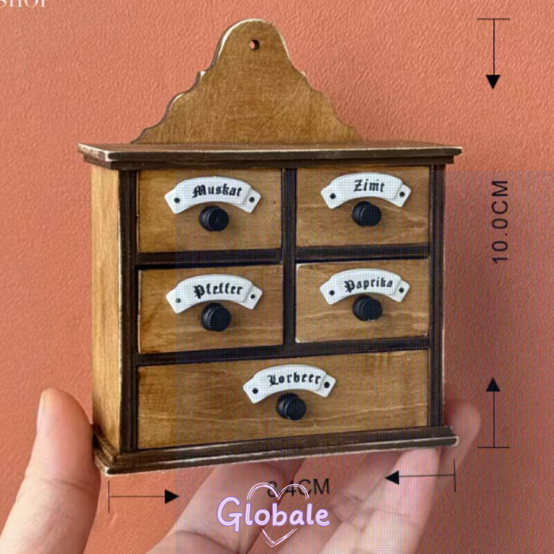 Buffet Miniature 1:12 Maison De Poupée - Armoire Bois Bouleau Portes Ouvrantes