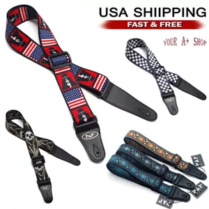 Guitar Strap Embroidery Bohemian Style Cotton Electric Acoustic Bass Adjustable - Picture 1 of 21