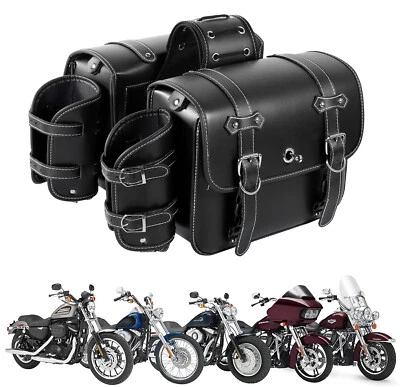 Motorcycle Side Saddlebags Black For Honda Shadow VT 600 750 1100 VTX 1300 - Image 1 of 4