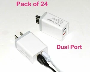 24X Dual Port USB 5V 2.4A Home Travel Fast Wall Charger Charging Adapter US - Picture 1 of 2