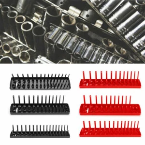 1/4" 3/8" 1/2" Metrisch SAE Steckschlüssel Tablett Rack Halter Garage Werkzeug Organizer Set - Bild 1 von 17