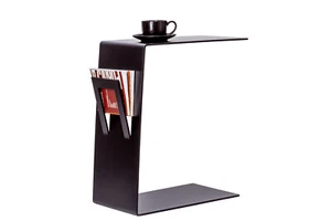 Beistelltisch Kaffeetisch Betttisch Sofatisch Laptoptisch Schwarz Metall ST2 - Picture 1 of 12