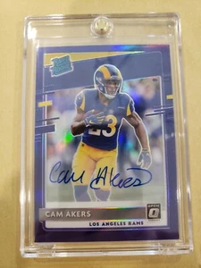 2020 Donruss Optic Rated Rookie Cam Akers Purple Auto RC /35 with pro mold case - Picture 1 of 2