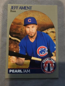 2018 Jeff Ament Pearl Jam Chicago Wrigley Field Trading Baseball Card Jersey A
