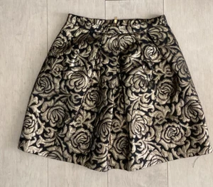 David Charles skirt black gold girls 10 12 yrs cotton metalic brocade arabesque - Picture 1 of 5