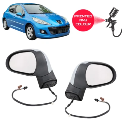 Per Peugeot 207 2006-2013 Elettrico Specchietto Laterale Dipinta Ogni Colore SX - Immagine 1 di 4