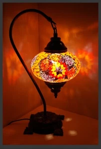 Mosaiklampe L orientalische Lampe marokkanische Stehlampe Orange-Lila Stern - Bild 1 von 4