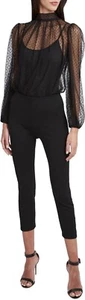 BCBGMAXAZRIA Women's Balloon Sleeve Mock Neck Bodysuit Bodysuit SIZE XXS - Picture 1 of 4