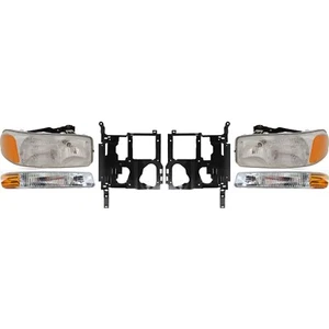 Headlight & Headlight Bracket & Parking Light Kit for 00-06 GMC Yukon XL 2500 - Picture 1 of 12