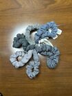 Anthropologie COZY SCRUNCHIE Set of 6 in Gray Blue Hair Ties Stretchy Knit
