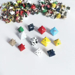 8mm Square Pyramid Claw Studs Rivets Spike for Shoes Bags Leathercraft Craft DIY - Picture 1 of 5
