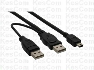 Cavo a Y Mini USB a 2x Cavo USB A 3m Doppia Alimentazione per Hard Disk - Foto 1 di 1