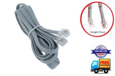 STRAIGHT 6-PIN CABLE REMOTE WIRE CONTROL LEGGETT & PLATT ADJUSTABLE BED SILVER