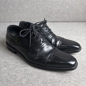 Stacy Adams Mens Oxford Lace Shoe Black Leather Size 10 M Tie Up 20135-001 - Picture 1 of 10