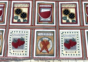 Mumms The Word Debbie Mumm Seed Packet Theme Cotton Fabric 3/4 Y#12 - Picture 1 of 8
