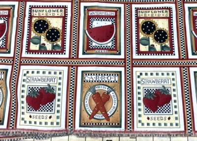 Mumms The Word Debbie Mumm Seed Packet Theme Cotton Fabric 3/4 Y#12 - Image 1 of 4